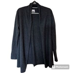 Nicole Miller Cashmere Open Cardigan Sweater Heather gray Medium Large ?